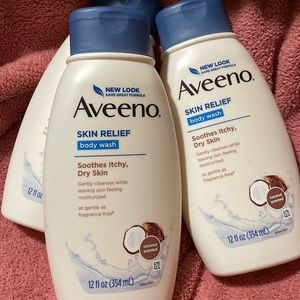 3 Aveeno skin relief body wash - coconut scented
